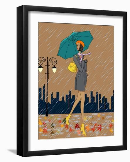 Girl in the Rain-Milovelen-Framed Art Print