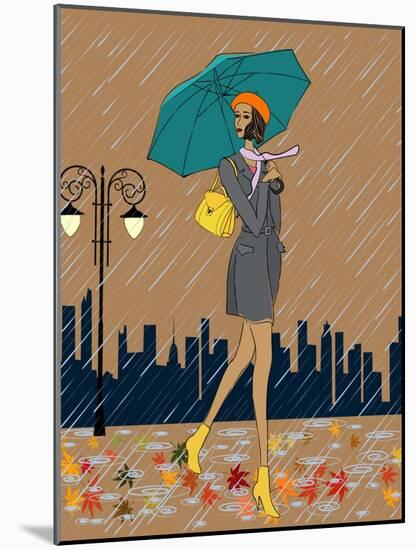 Girl in the Rain-Milovelen-Mounted Art Print