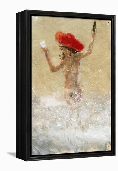 Girl in the Waves-Lincoln Seligman-Framed Premier Image Canvas