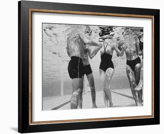 Girl in Topless Swimsuit-Paul Schutzer-Framed Photographic Print