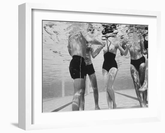 Girl in Topless Swimsuit-Paul Schutzer-Framed Photographic Print