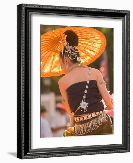 Girl in Traditional Dress Celebrating Loicratong Festival, Khon Kaen, Isan, Thailand-Gavriel Jecan-Framed Photographic Print