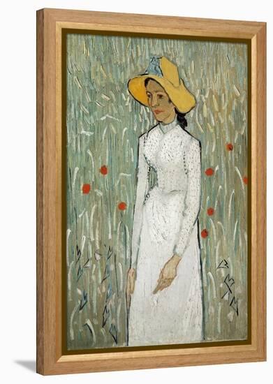 Girl in White-Vincent van Gogh-Framed Stretched Canvas