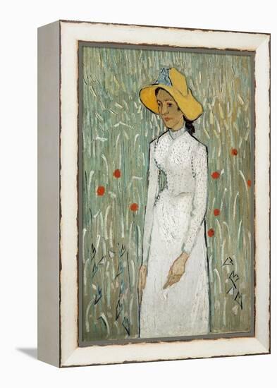Girl in White-Vincent van Gogh-Framed Stretched Canvas