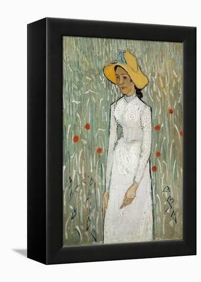 Girl in White-Vincent van Gogh-Framed Stretched Canvas