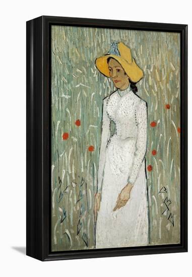 Girl in White-Vincent van Gogh-Framed Stretched Canvas