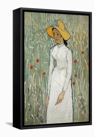 Girl in White-Vincent van Gogh-Framed Stretched Canvas