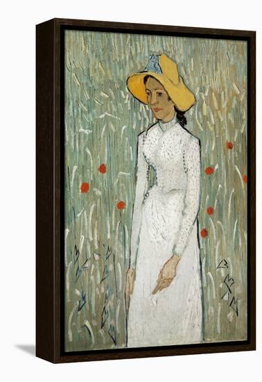 Girl in White-Vincent van Gogh-Framed Stretched Canvas