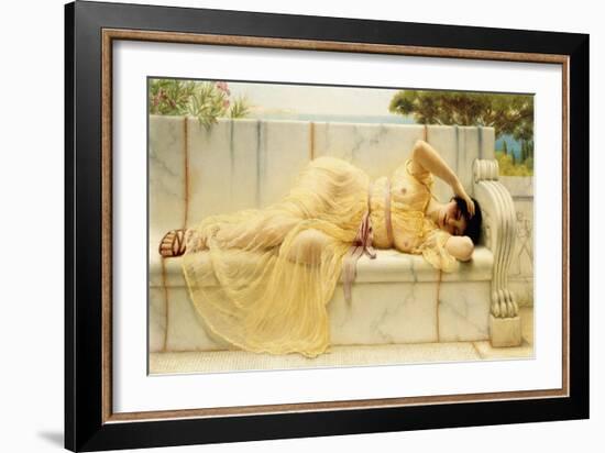 Girl in Yellow Drapery, 1901-John William Godward-Framed Giclee Print