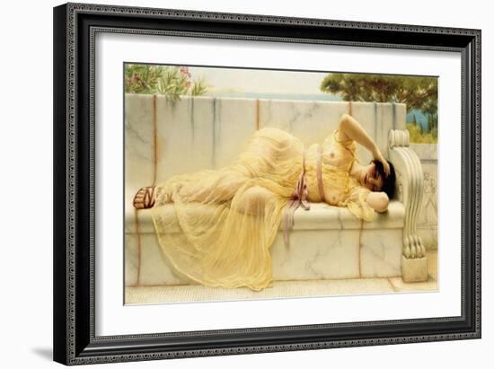 Girl in Yellow Drapery, 1901-John William Godward-Framed Giclee Print