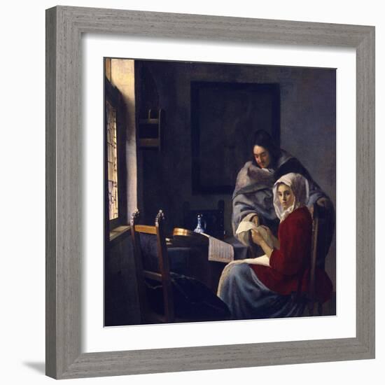 Girl Interrupted at Her Music, C. 1660-Johannes Vermeer-Framed Giclee Print