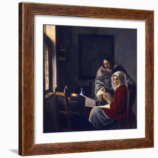 Girl Interrupted at Her Music, C. 1660-Johannes Vermeer-Framed Giclee Print