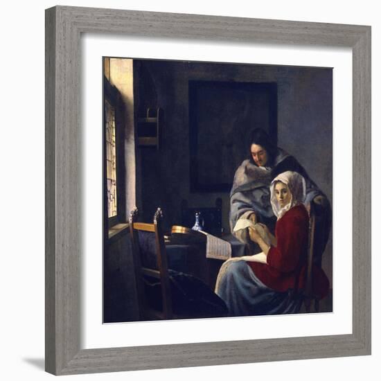 Girl Interrupted in Her Music-Johannes Vermeer-Framed Giclee Print