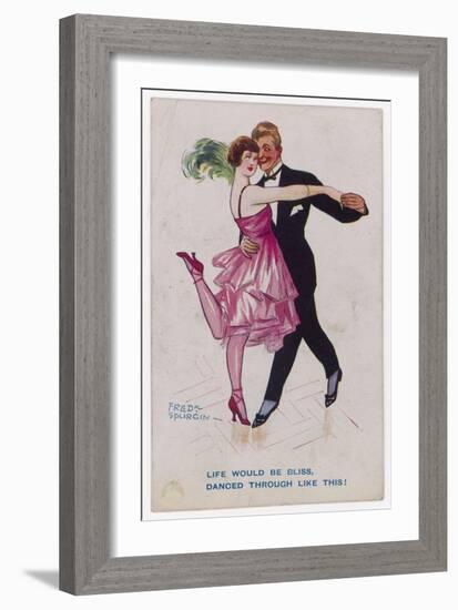 Girl Kicks up Her Heel as She Dances Cheek-To-Cheek-Frederick Spurgeon-Framed Art Print