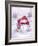 Girl Kissing Snowman-MAKIKO-Framed Giclee Print