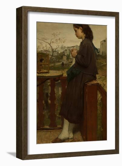 Girl Knitting on a Balcony, Montmartre, 1869-Jacob Maris-Framed Giclee Print