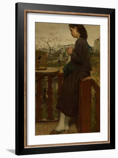 Girl Knitting on a Balcony, Montmartre, 1869-Jacob Maris-Framed Giclee Print