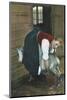 Girl Milking Goat, Norway-null-Mounted Photographic Print