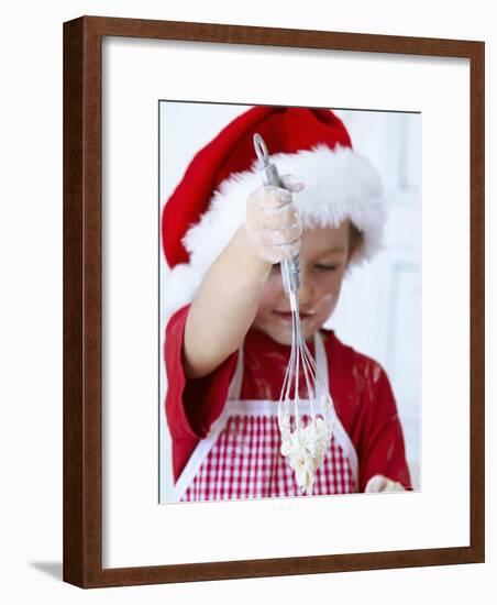 Girl Mixing Dough with a Whisk-Alena Hrbkova-Framed Photographic Print