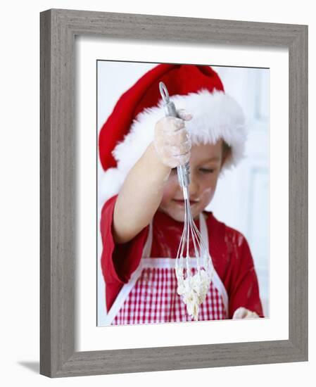 Girl Mixing Dough with a Whisk-Alena Hrbkova-Framed Photographic Print