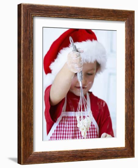 Girl Mixing Dough with a Whisk-Alena Hrbkova-Framed Photographic Print