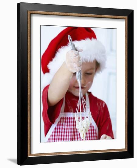 Girl Mixing Dough with a Whisk-Alena Hrbkova-Framed Photographic Print