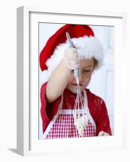 Girl Mixing Dough with a Whisk-Alena Hrbkova-Framed Photographic Print