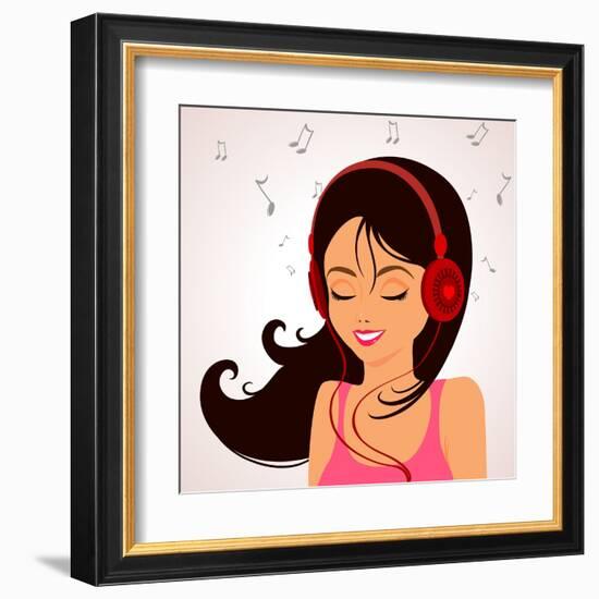 Girl Music-Julka-Framed Art Print