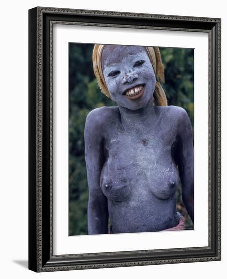 Girl of Bassa Tribe Covered in White Paint Signifies the End of Seclusion Following Circumcision-Eliot Elisofon-Framed Photographic Print