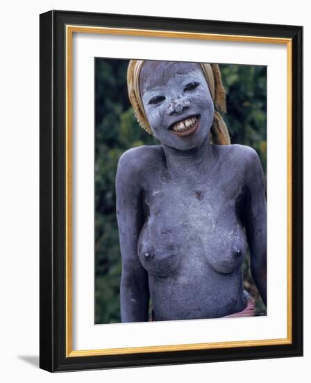 Girl of Bassa Tribe Covered in White Paint Signifies the End of Seclusion Following Circumcision-Eliot Elisofon-Framed Photographic Print