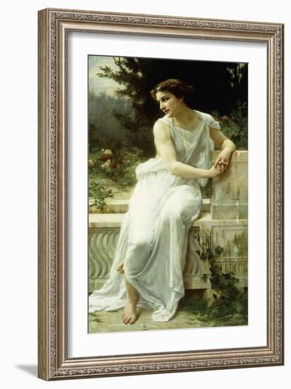 Girl of Pompei in a Garden; Jeune Fille De Pompei Dans Un Jardin-Guillaume Seignac-Framed Giclee Print