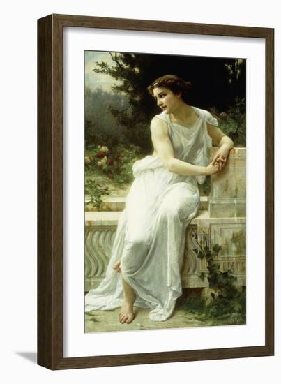 Girl of Pompei in a Garden; Jeune Fille De Pompei Dans Un Jardin-Guillaume Seignac-Framed Giclee Print