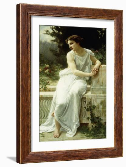 Girl of Pompei in a Garden; Jeune Fille De Pompei Dans Un Jardin-Guillaume Seignac-Framed Giclee Print