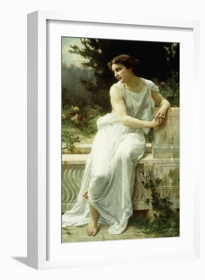 Girl of Pompei in a Garden; Jeune Fille De Pompei Dans Un Jardin-Guillaume Seignac-Framed Giclee Print