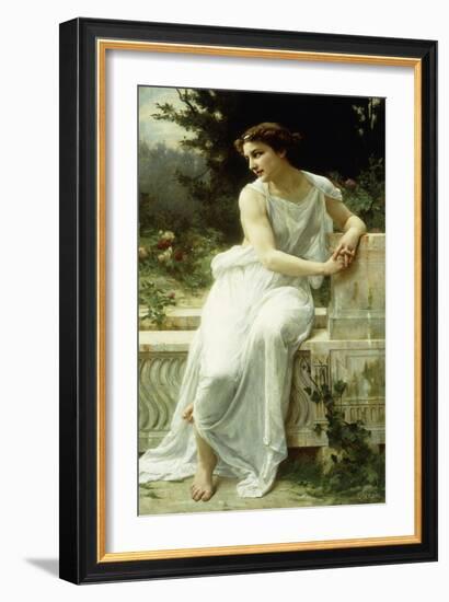 Girl of Pompei in a Garden; Jeune Fille De Pompei Dans Un Jardin-Guillaume Seignac-Framed Giclee Print