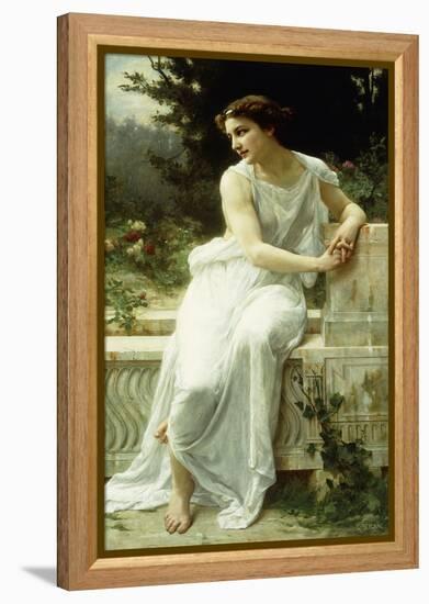 Girl of Pompei in a Garden; Jeune Fille De Pompei Dans Un Jardin-Guillaume Seignac-Framed Premier Image Canvas