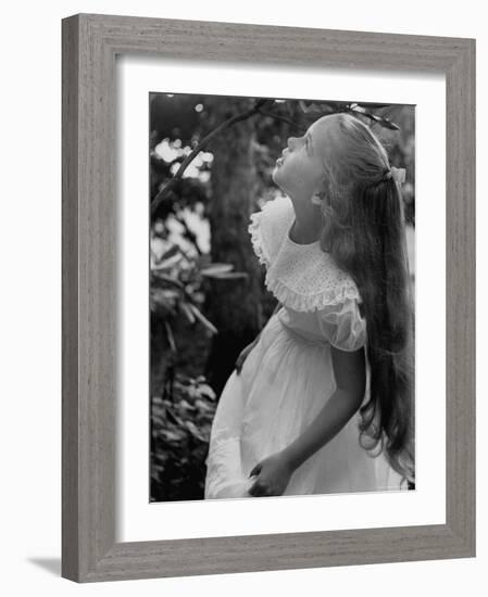 Girl of the Children's School of Modern Dancing, Looking Up a Tree-Lisa Larsen-Framed Photographic Print