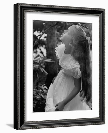 Girl of the Children's School of Modern Dancing, Looking Up a Tree-Lisa Larsen-Framed Photographic Print