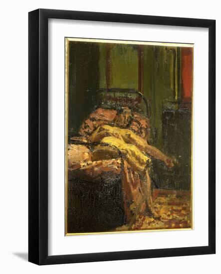 Girl on a Bed, Mornington Crescent (Oil on Canvas)-Walter Richard Sickert-Framed Giclee Print