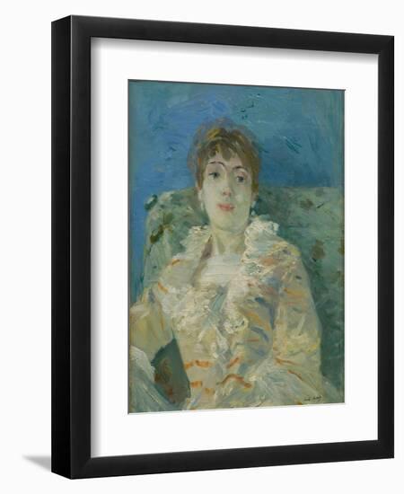 Girl on a Divan, Ca 1885-Berthe Morisot-Framed Giclee Print