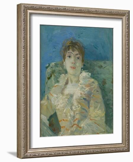 Girl on a Divan, Ca 1885-Berthe Morisot-Framed Giclee Print