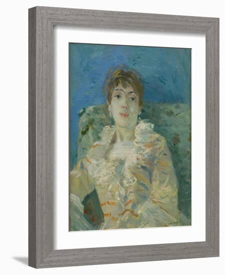 Girl on a Divan, Ca 1885-Berthe Morisot-Framed Giclee Print