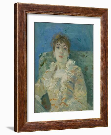 Girl on a Divan, Ca 1885-Berthe Morisot-Framed Giclee Print