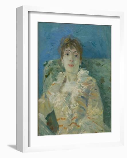 Girl on a Divan, Ca 1885-Berthe Morisot-Framed Giclee Print