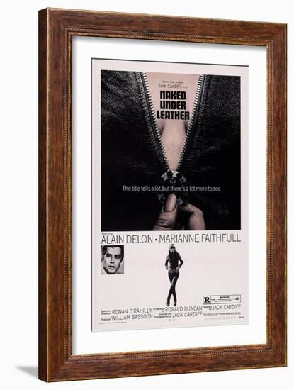 Girl on a Motorcycle, (Aka Naked under Leather), from Left: Alain Delon, Marianne Faithfull, 1968-null-Framed Art Print