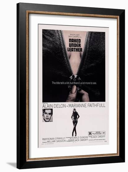 Girl on a Motorcycle, (Aka Naked under Leather), from Left: Alain Delon, Marianne Faithfull, 1968-null-Framed Art Print