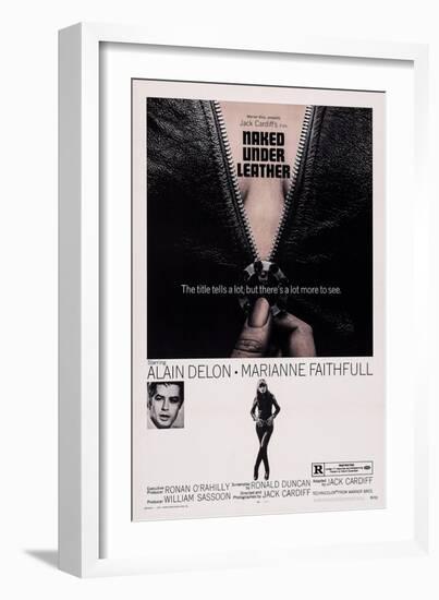 Girl on a Motorcycle, (Aka Naked under Leather), from Left: Alain Delon, Marianne Faithfull, 1968-null-Framed Art Print