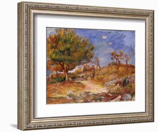 Girl on a Path; Jeune Fille Sur Le Sentier, C.1882-83-Pierre-Auguste Renoir-Framed Giclee Print