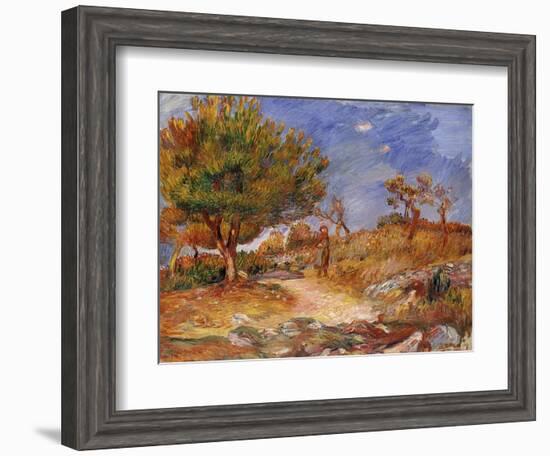 Girl on a Path; Jeune Fille Sur Le Sentier, C.1882-83-Pierre-Auguste Renoir-Framed Giclee Print