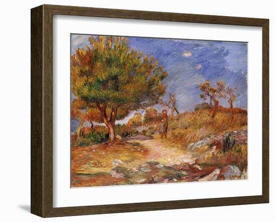 Girl on a Path; Jeune Fille Sur Le Sentier, C.1882-83-Pierre-Auguste Renoir-Framed Giclee Print